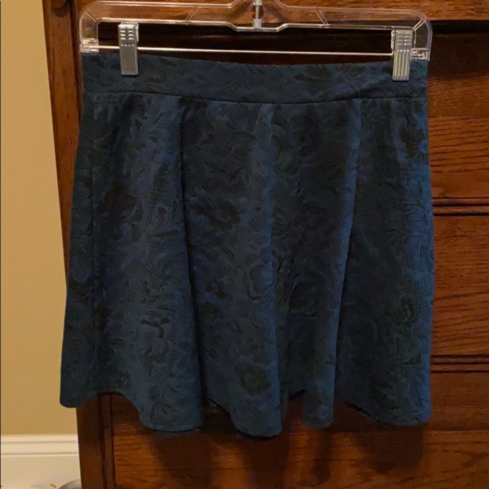 Black and teal patterned skirt, size medium